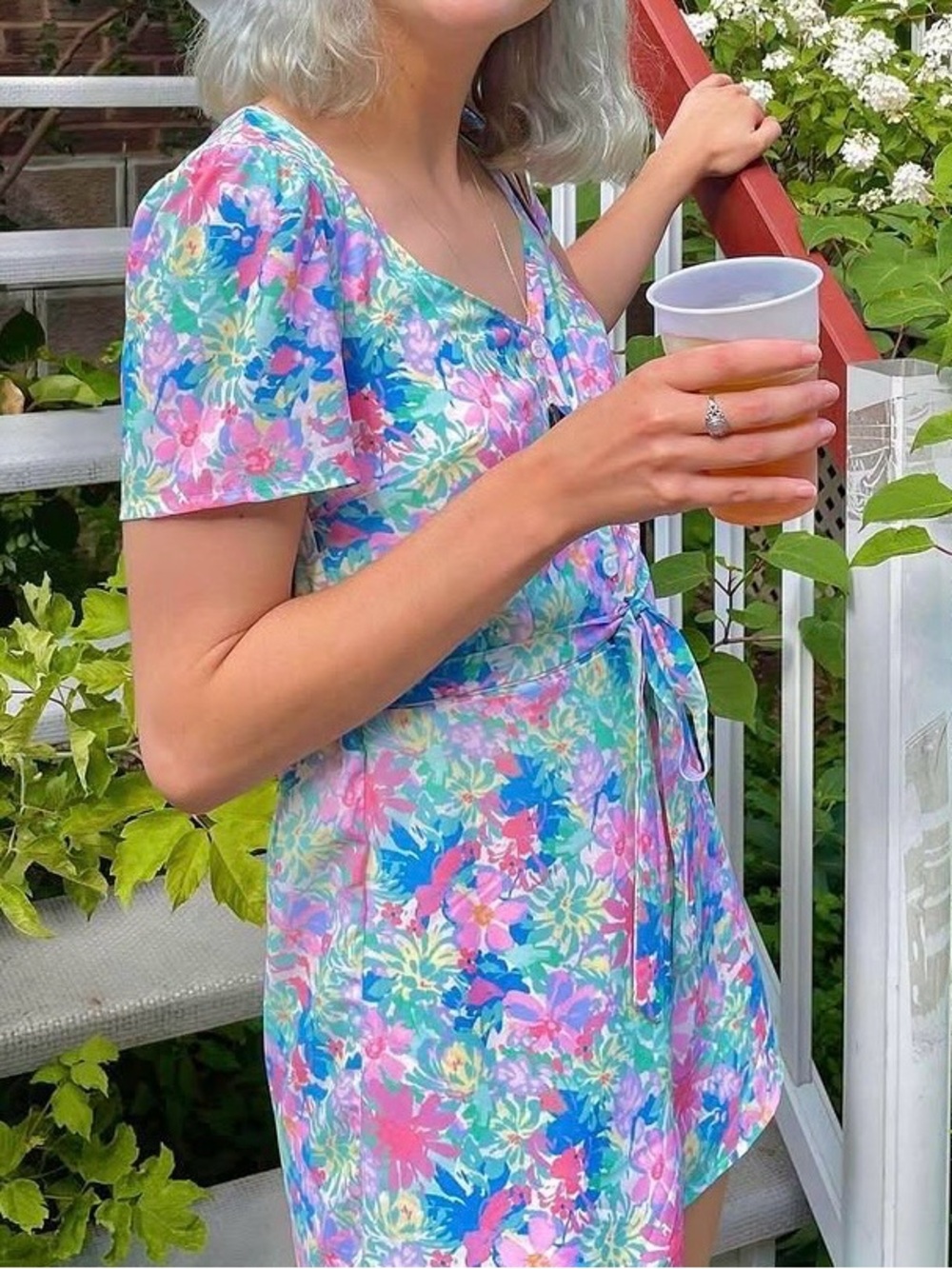 Twik by Simons Floral Romper Small